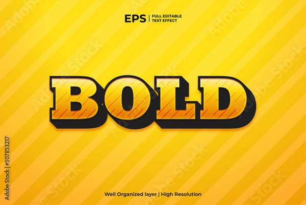 Fototapeta 3d bold modern editable text effect in gradient style vector illustration