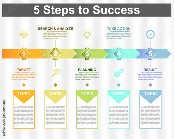 Obraz Infographics Step to Success - Vector