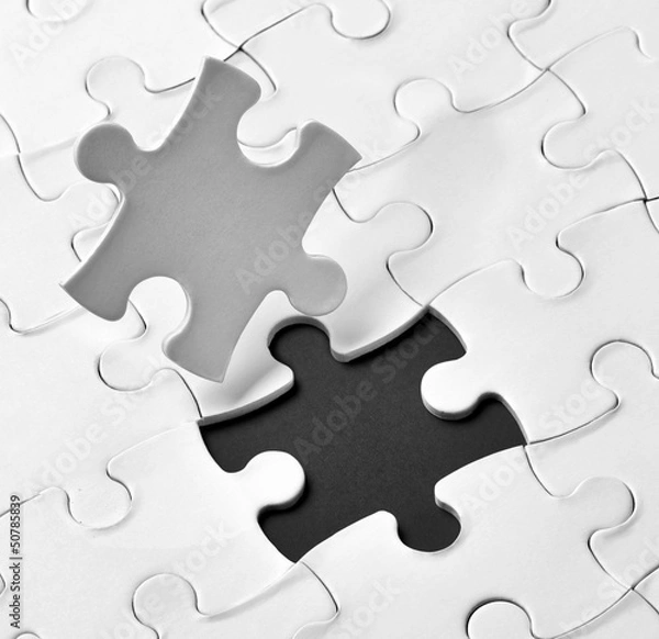 Fototapeta puzzle game solution teamwork