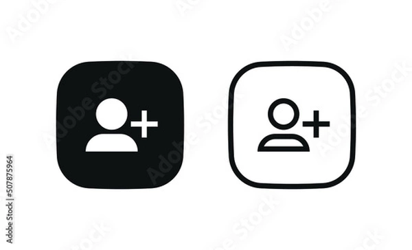 Fototapeta Add new user icon vector male person profile avatar with plus symbol, Add user profile icon	