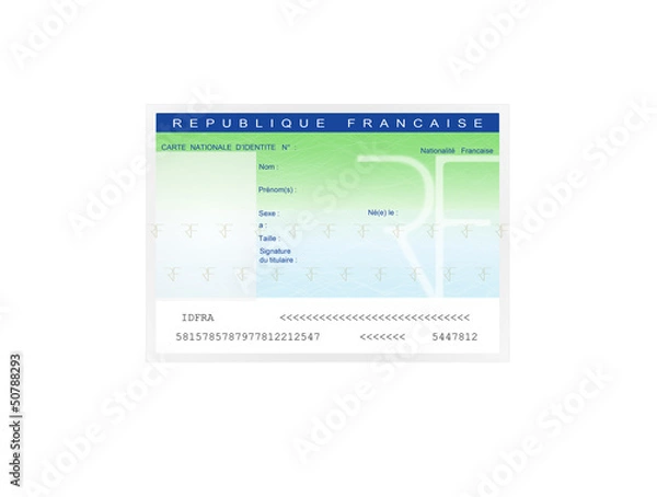 Obraz carte identité vierge