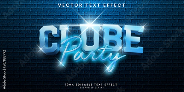 Fototapeta Clube party editable text effect 