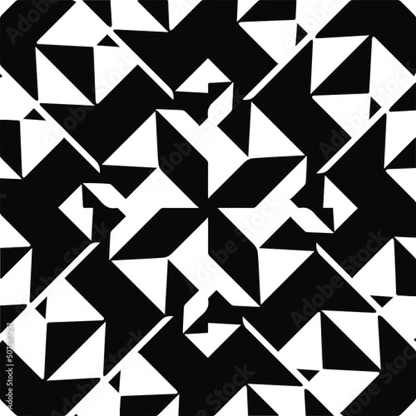 Fototapeta Abstract background with black and white pattern. Unique geometric vector swatch. Perfect for site backdrop, wrapping paper, wallpaper, textile and surface design. 