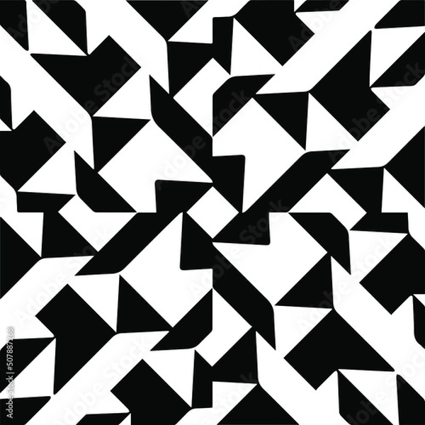 Obraz Abstract background with black and white pattern. Unique geometric vector swatch. Perfect for site backdrop, wrapping paper, wallpaper, textile and surface design. 
