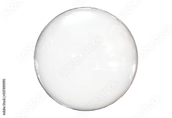 Obraz 3d white light texture of reflection on rough bubble isolated on white background. Abstract bubble glossy 3d geometric shape object illustration render with clipping path.