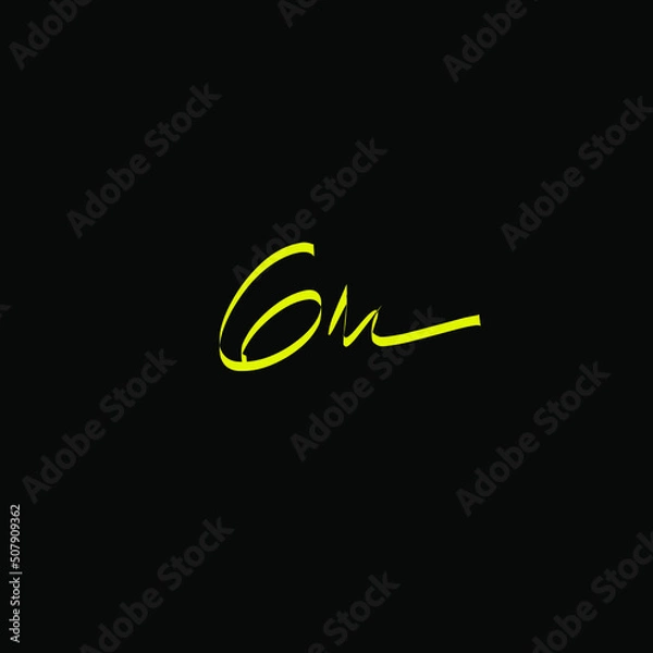 Fototapeta Gm initial logo handwriting template vector