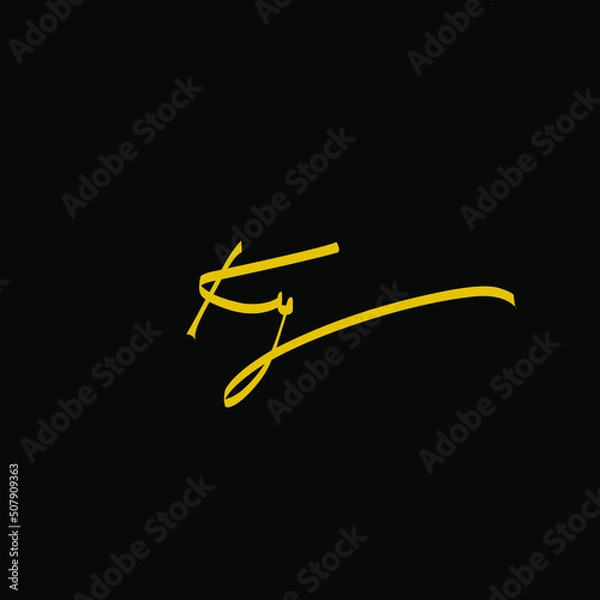 Fototapeta kg initial logo handwriting template vector