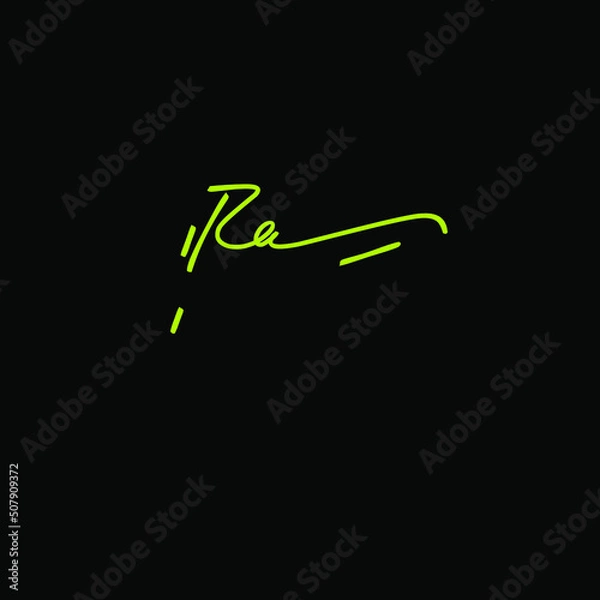 Fototapeta Ra initial logo handwriting template vector