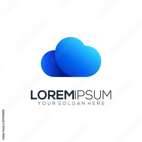 Obraz technology gradient colorful cloud logo