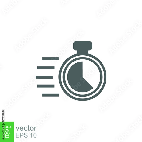 Fototapeta Fast time icon. Quick delivery concept. Stopwatch symbol. Vector illustration isolated. EPS 10.