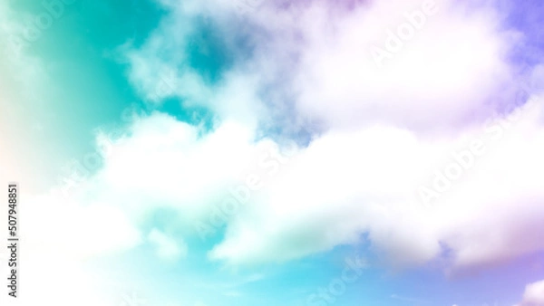 Fototapeta Cloudscape sky in pastel sweet colored soft style for backgrounds.