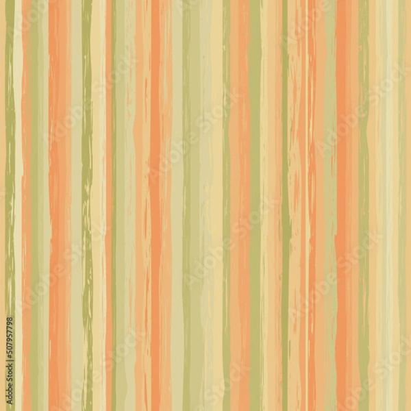 Obraz green and orange lines with jagged edges. vector seamless pattern. vertical repetitive background. geometric fabric swatch. wrapping paper. continuous print. design template for apparel, textile