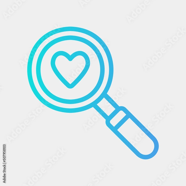 Fototapeta Love search icon in gradient style, use for website mobile app presentation