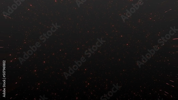 Obraz Red star in space particle background 