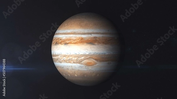 Fototapeta Planet Jupiter in space rotating	