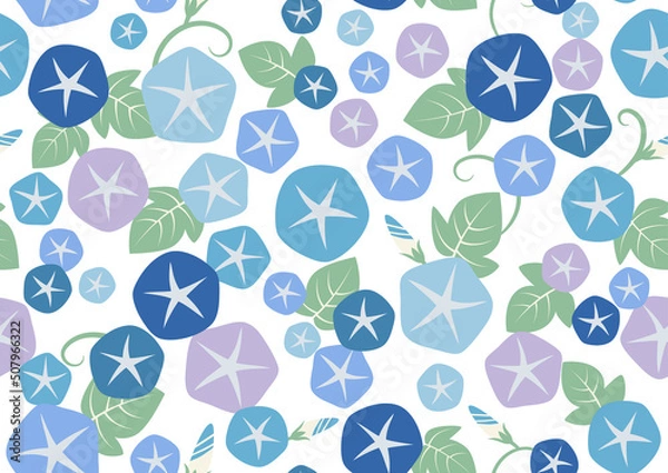 Fototapeta ブルーの朝顔の背景素材