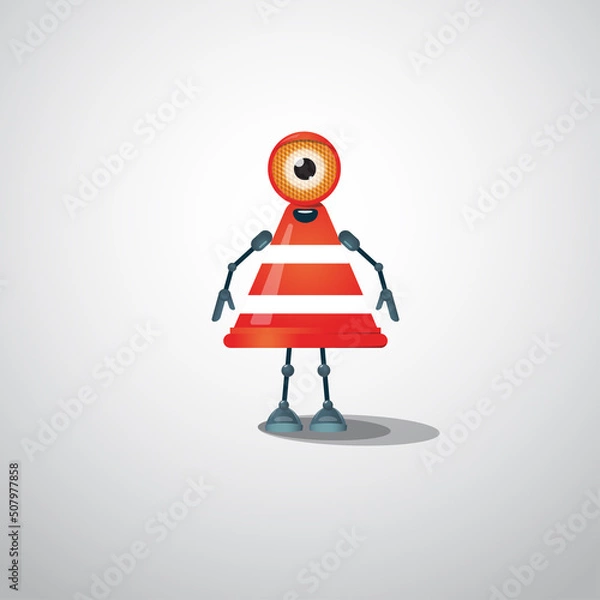 Fototapeta Traffic cone vector. Traffic cone character design.