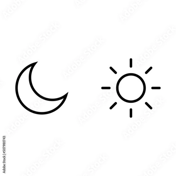 Obraz Sun and moon line icon