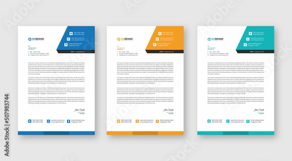 Obraz Modern Creative & Clean business style letterhead design template in flat style print with vector template 
