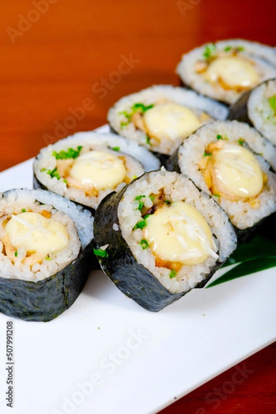 Obraz fresh sushi choice combination assortment selection