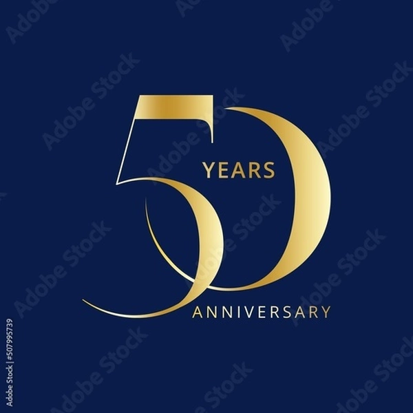 Obraz 50 Year Anniversary Logo, Vector Template Design element for birthday, invitation, wedding, jubilee and greeting card illustration.