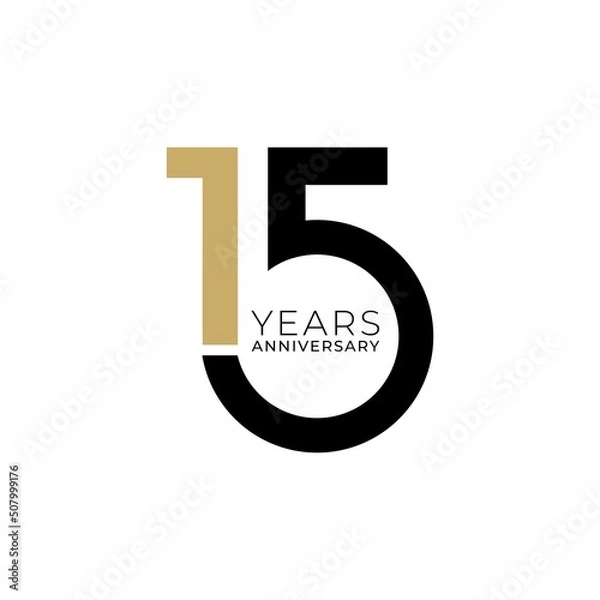 Obraz 15 Years Anniversary Logo, Vector Template Design element for birthday, invitation, wedding, jubilee and greeting card illustration.