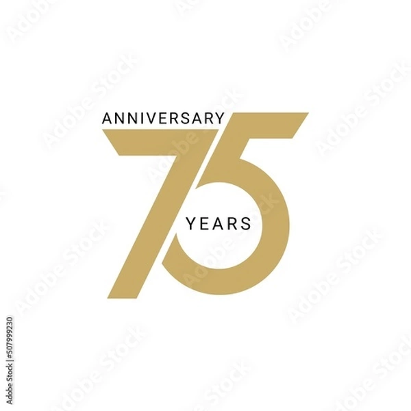 Obraz 75 Year Anniversary Logo, Color, Vector Template Design element for birthday, invitation, wedding, jubilee and greeting card illustration.