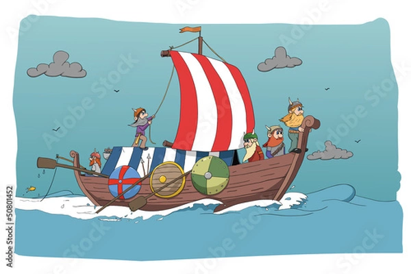 Fototapeta brave vikings- colored