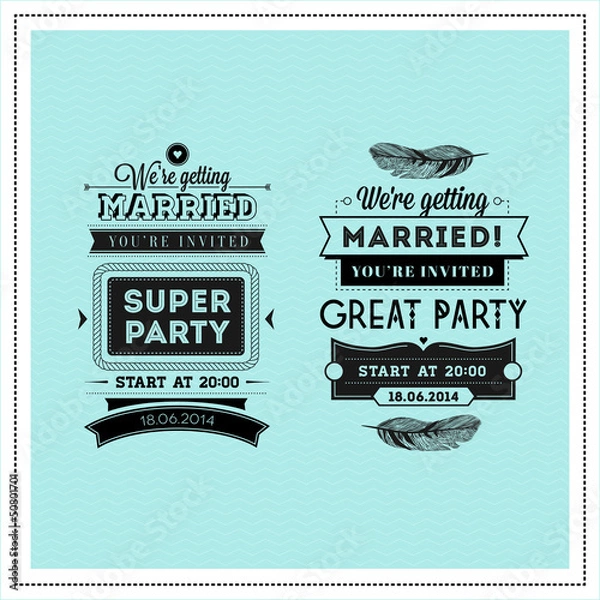 Obraz Wedding stamps typography