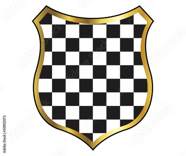 Fototapeta checkered shield