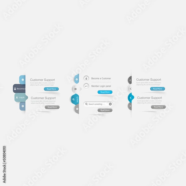 Fototapeta Web site template design menu navigation elements with