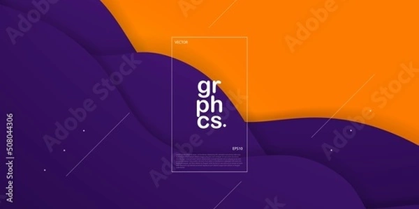 Obraz modern premium colorful wavy abstract background with gradient dark purple and orange combination soft color on background. Eps10 vector