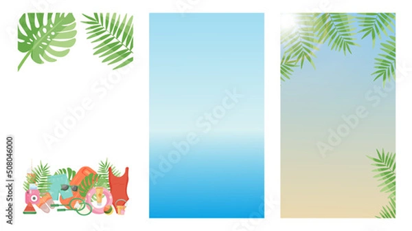 Fototapeta Vector summer banners. tropical backgrounds.