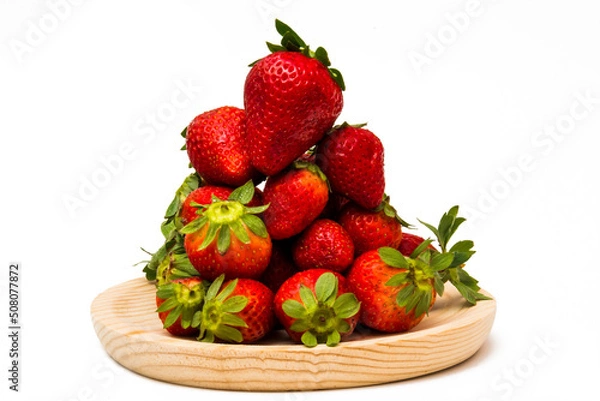 Obraz Fresh strawberries on white background