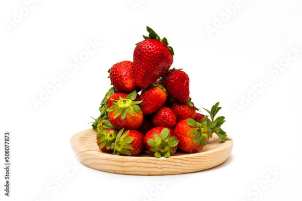 Obraz Fresh strawberries on white background