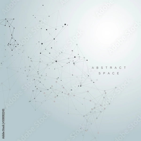 Fototapeta Abstract connecting dots and lines. Vector geometric background. Polygonal design for technology