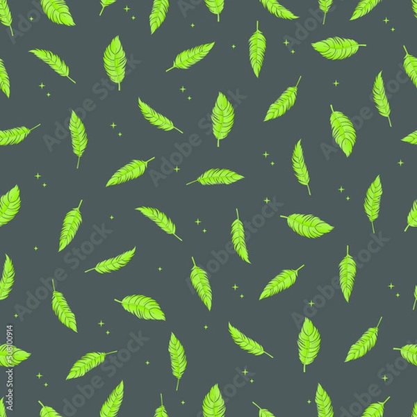 Obraz bird feathers vector seamless pattern with gradient