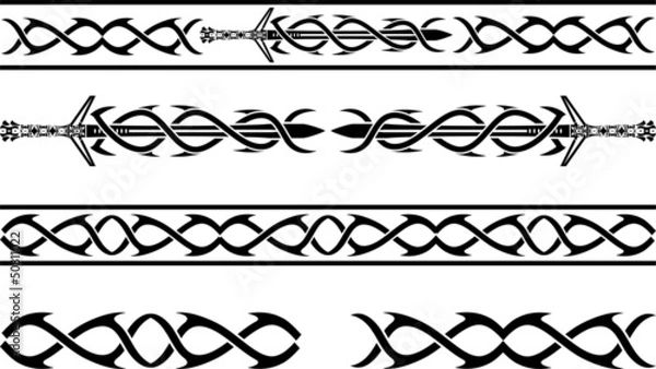 Obraz fantasy vikings pattern  stencil