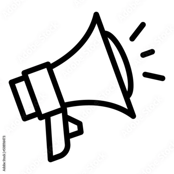 Fototapeta Megaphone icon outline vector. Speach rhetoric. Oratory speech