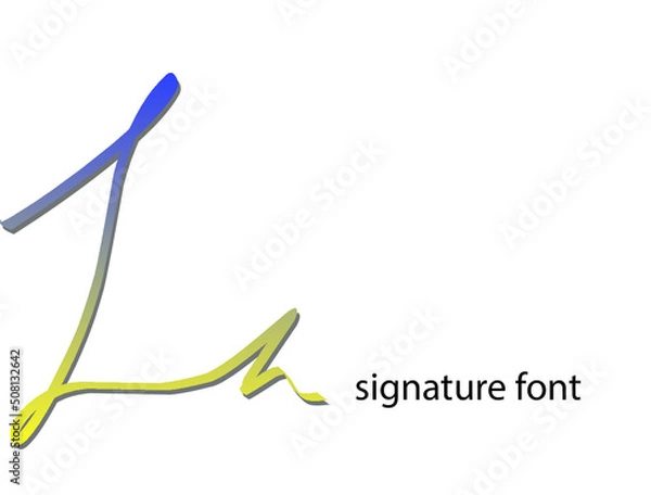 Fototapeta La initial handwriting logo vector