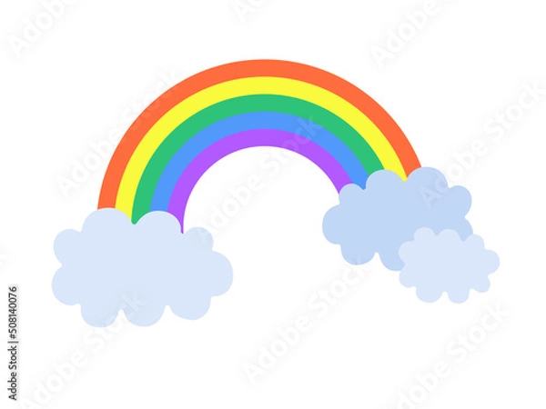 Fototapeta 雲にかかる虹のイラスト