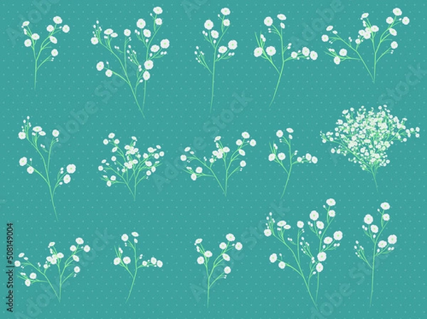 Fototapeta カスミソウ　パターン背景