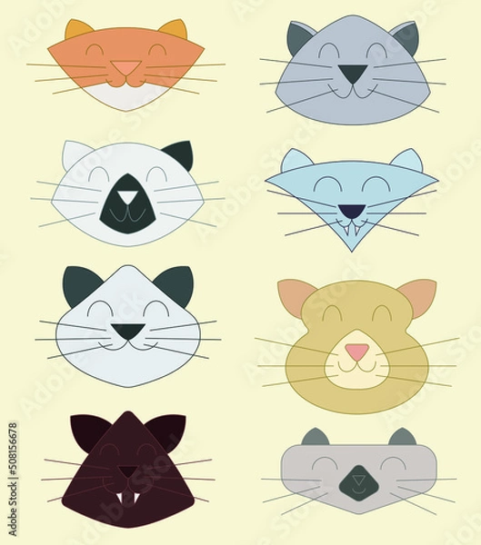 Obraz Adorable cats heads