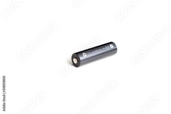 Fototapeta One rechargeable battery over white background