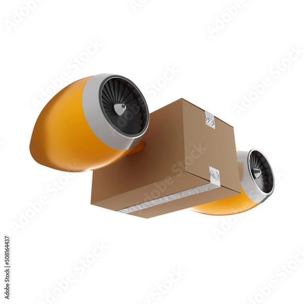 Obraz Creative concept 3d fast delivery box. 3D render.