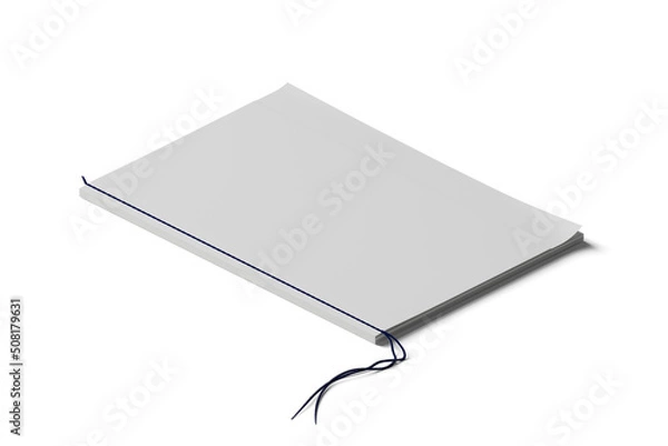 Obraz isometric view blank book magazine paper mockup illustration 3d render isolated on white background