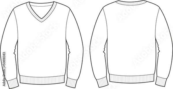 Fototapeta Vector illustration of jumper. Front and back views
