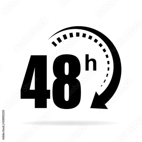 Obraz 48h icon. Flat vector illustration in black on white background.