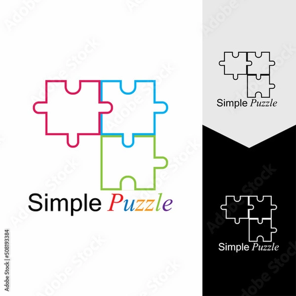 Fototapeta Puzzle vector icon illustration background