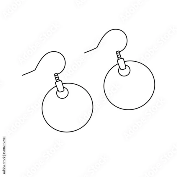 Fototapeta Circle-shaped simple earrings vector illustration